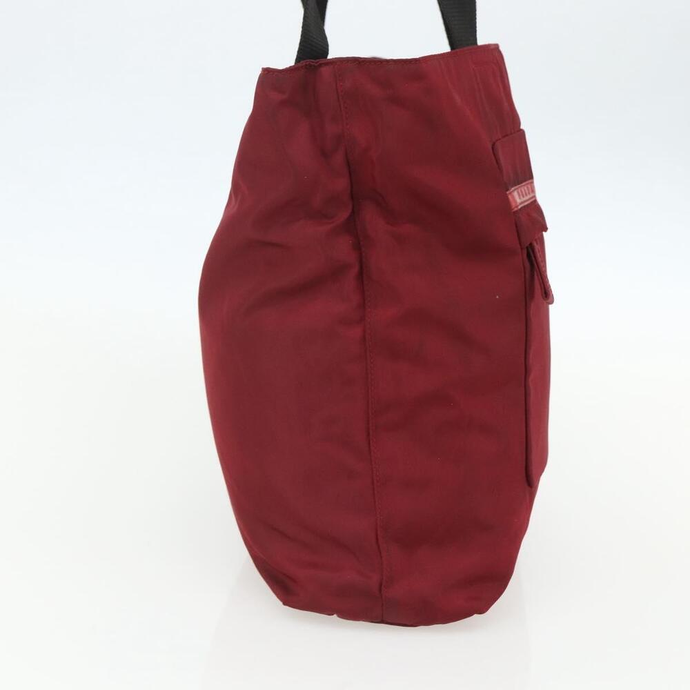 PRADA Sports Tote Bag Nylon Red Silver Auth ti3508 - Picture 3 of 16